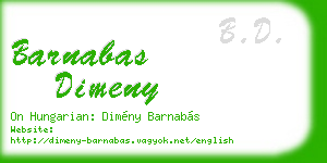barnabas dimeny business card